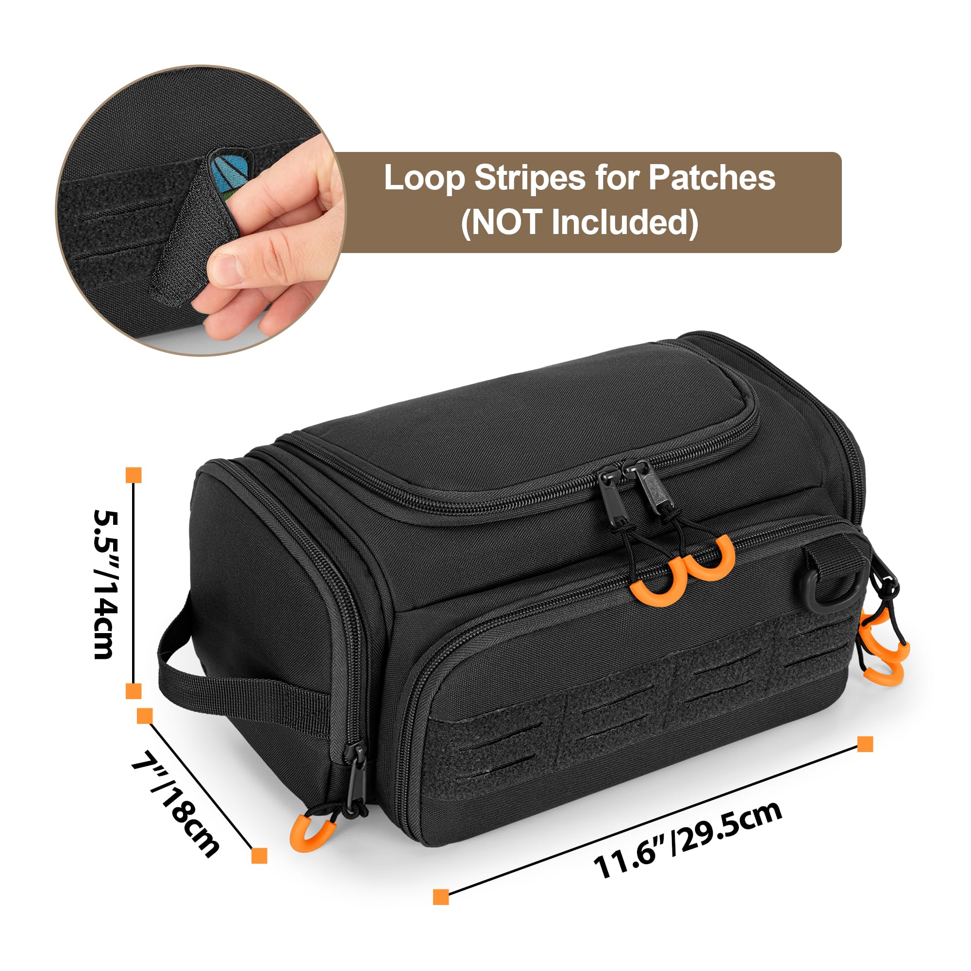 Prokva Tactical Toiletry Bag side carry handle enables simple transport between car, hotel, and gym.
