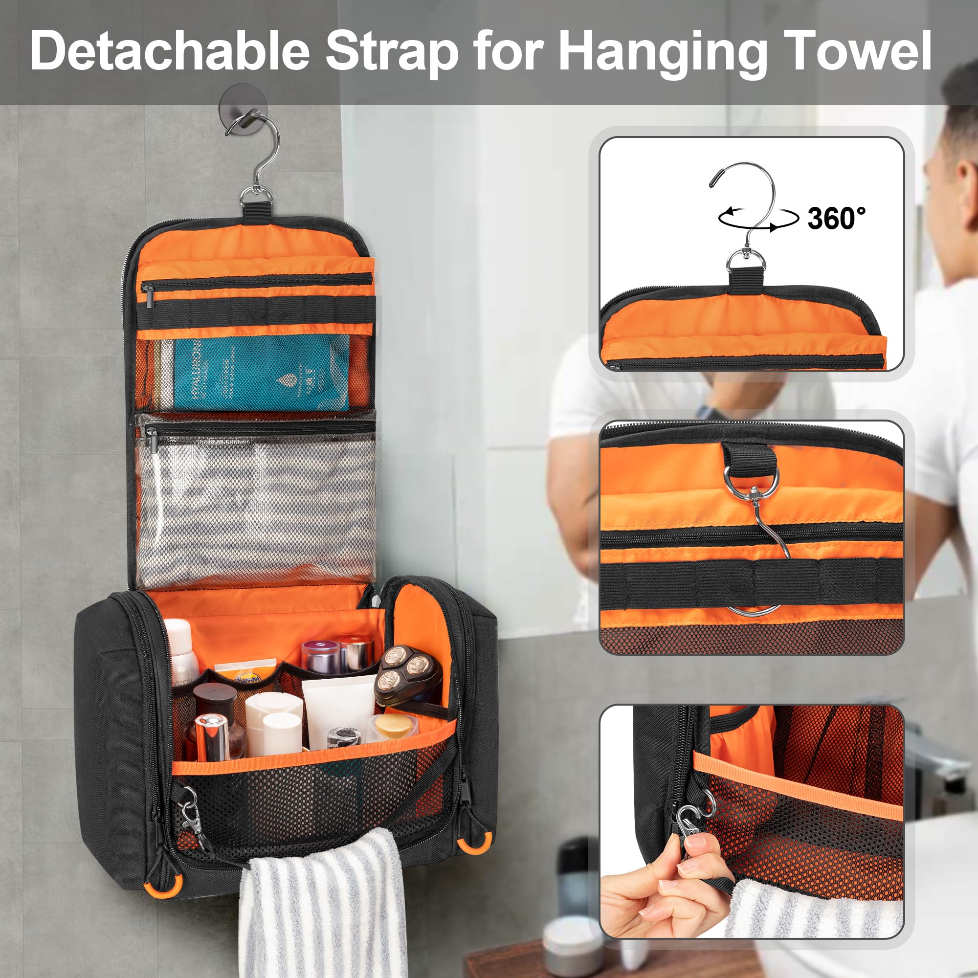 Prokva Swivel anti-slip hook lets you hang the bag anywhere securely