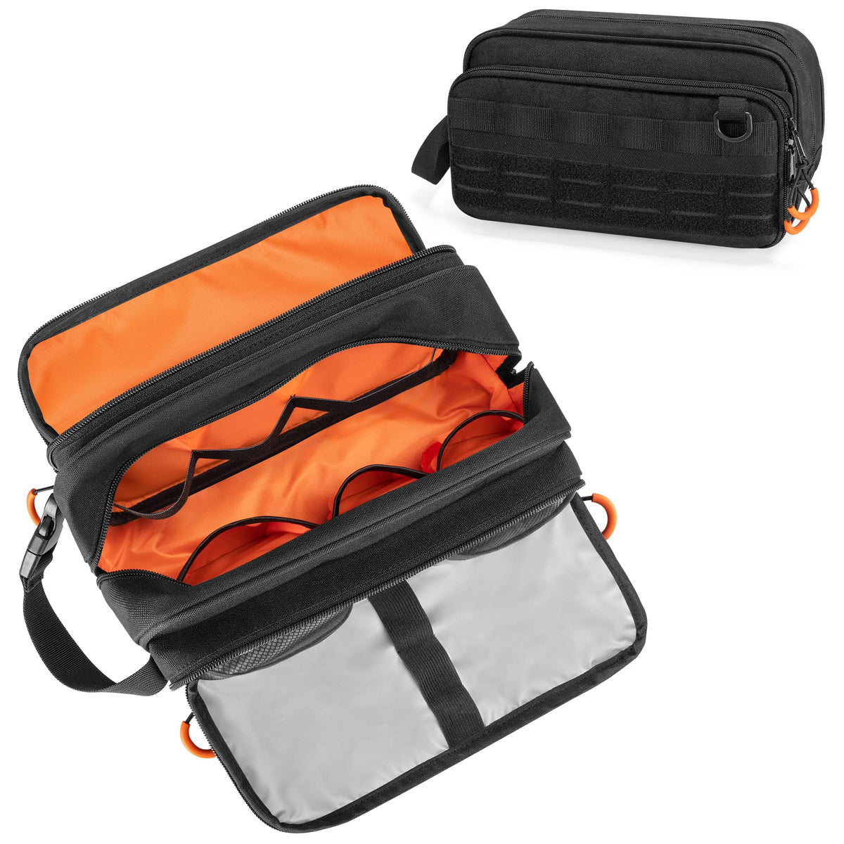 Prokva Toiletry Bag front view empty demonstrates rugged durability for on-the-go trips.
