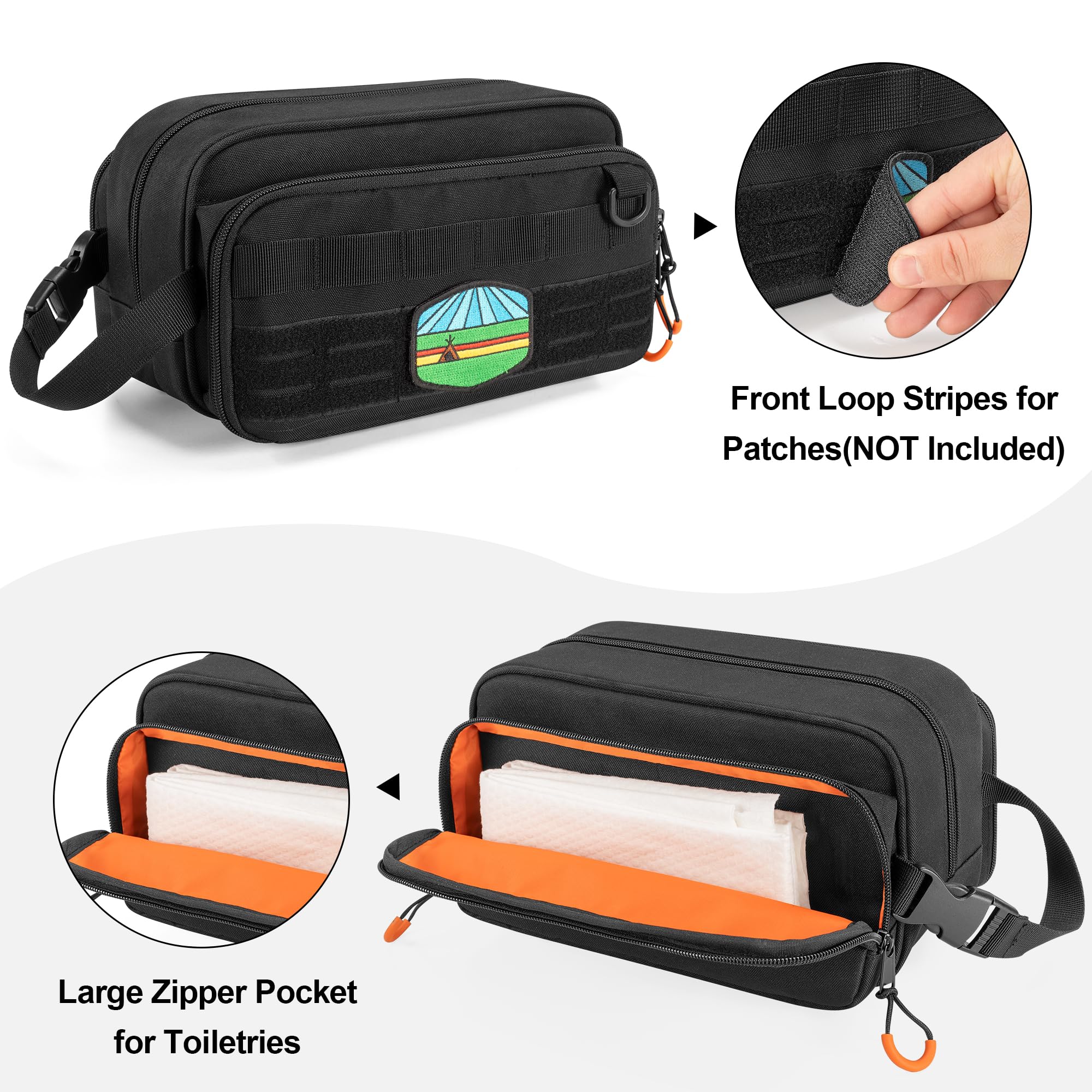 Prokva Toiletry Bag side buckle-handle shows easy carrying or hanging.