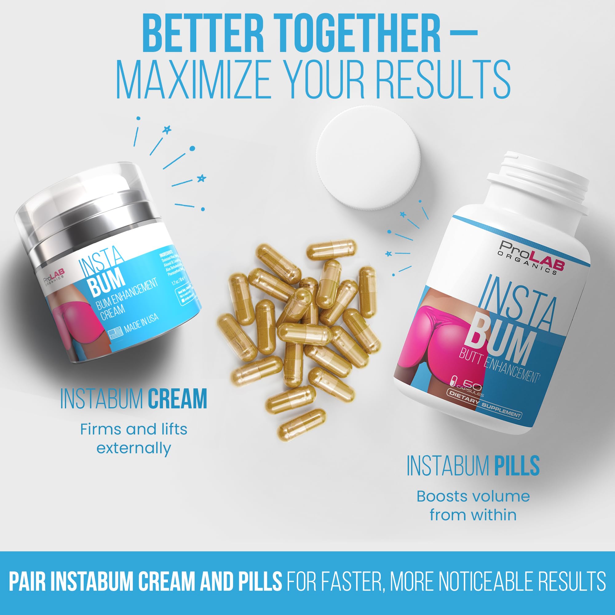 ProLab Organics InstaBum before-after teaser hints subtle improvements