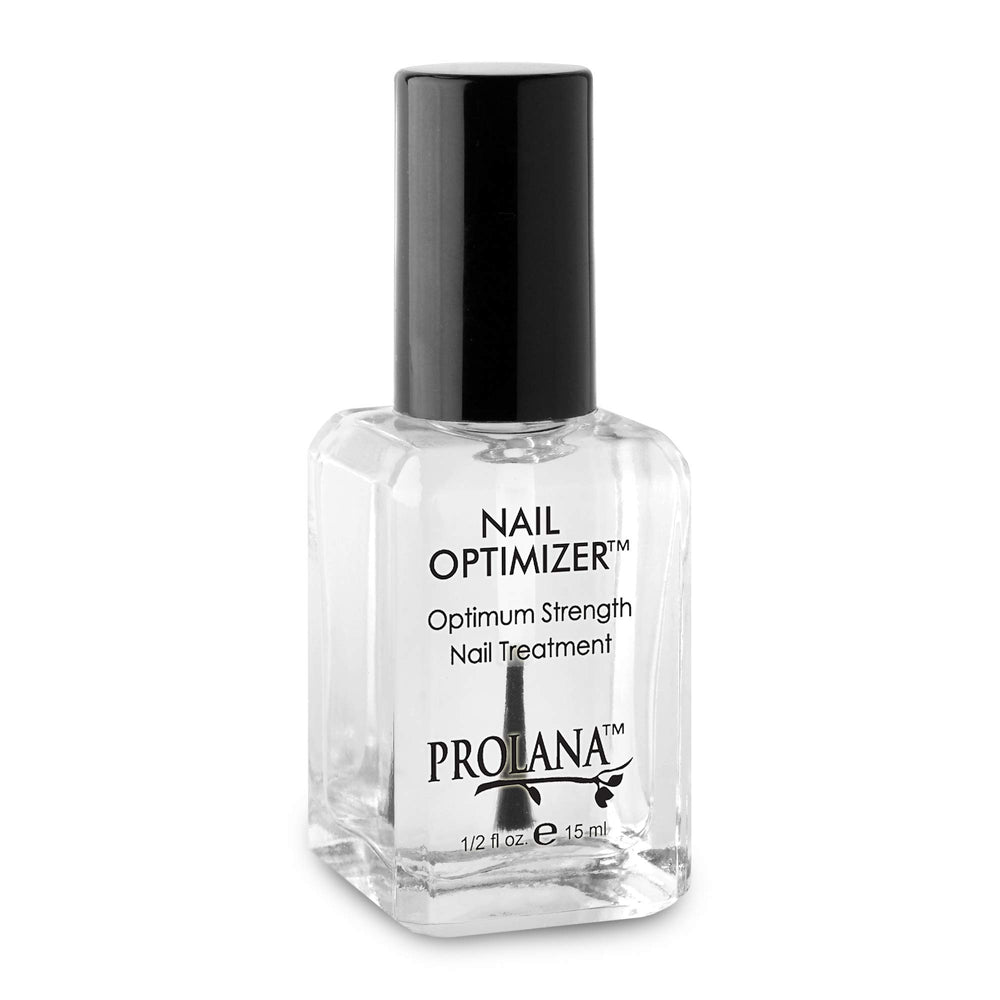 Prolana Nail Optimizer bottle shows a clear, strengthening base coat.