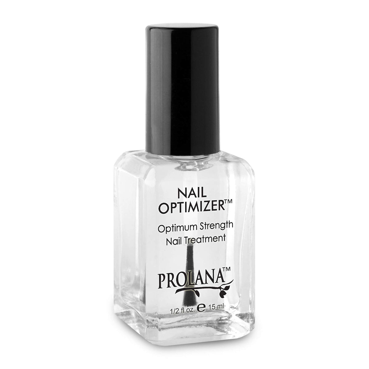 Prolana Nail Optimizer bottle shows a clear, strengthening base coat.