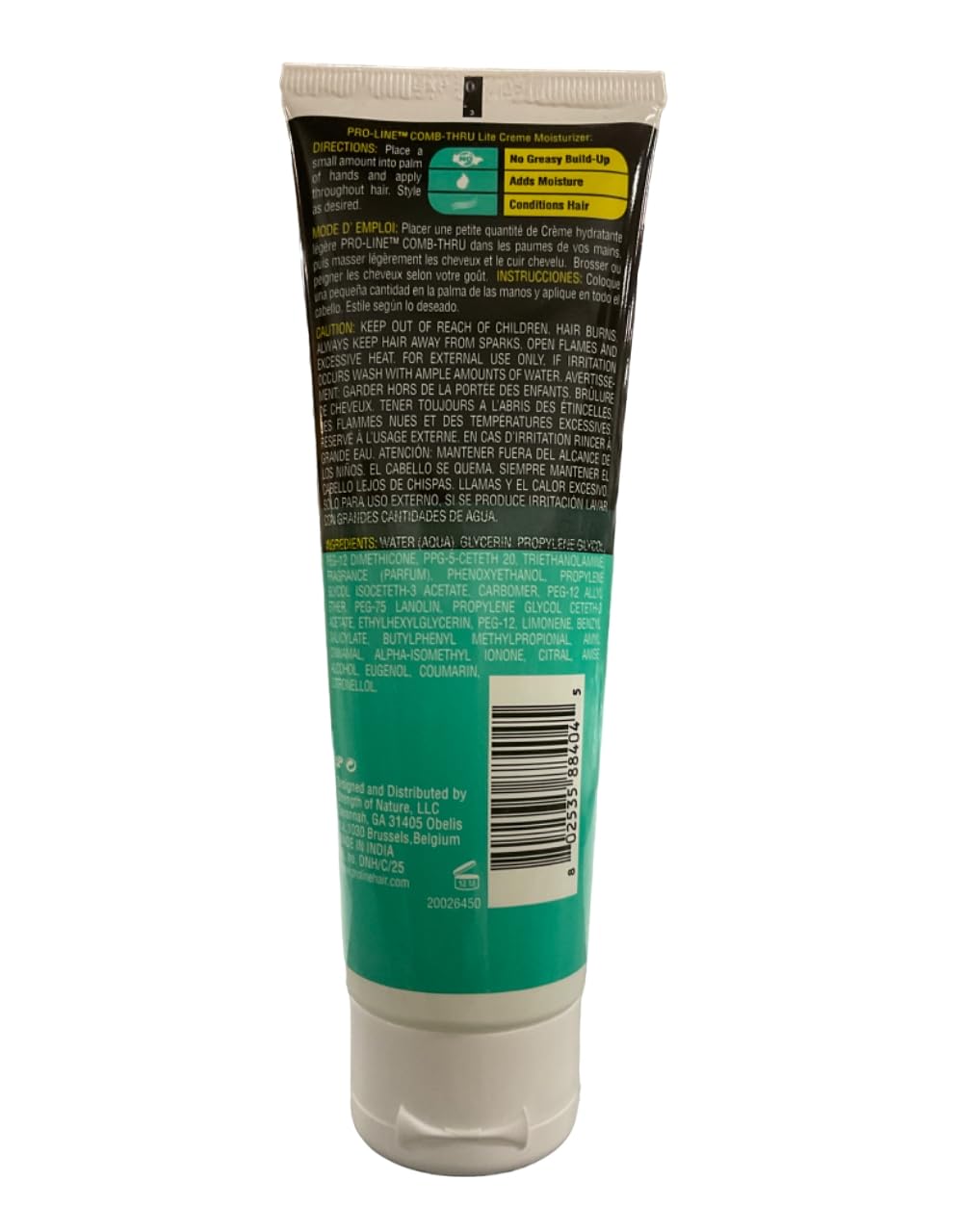 Pro-Line Comb-Thru Lite-Crème being applied to hair for non-greasy conditioning.