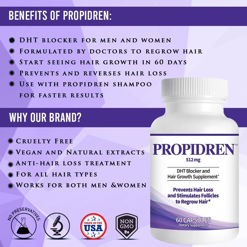 Pronexa Propidren bottle with a leafy background signaling plant-based ingredients.