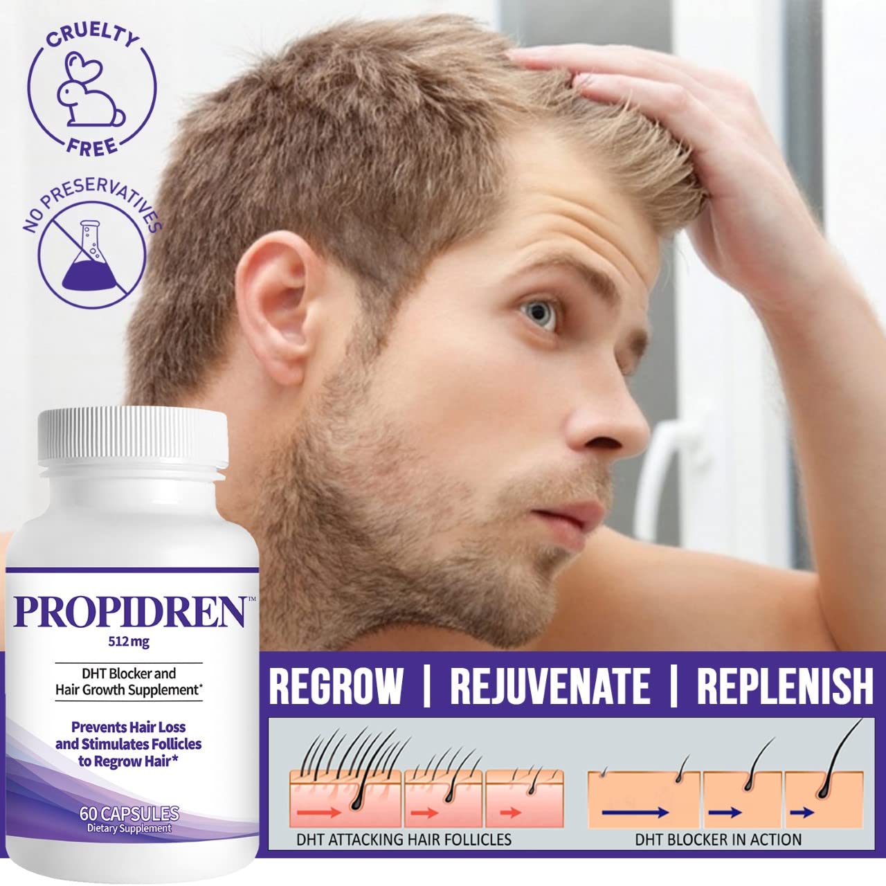 Pronexa Propidren bottle on a nightstand suggesting consistent nightly supplementation.