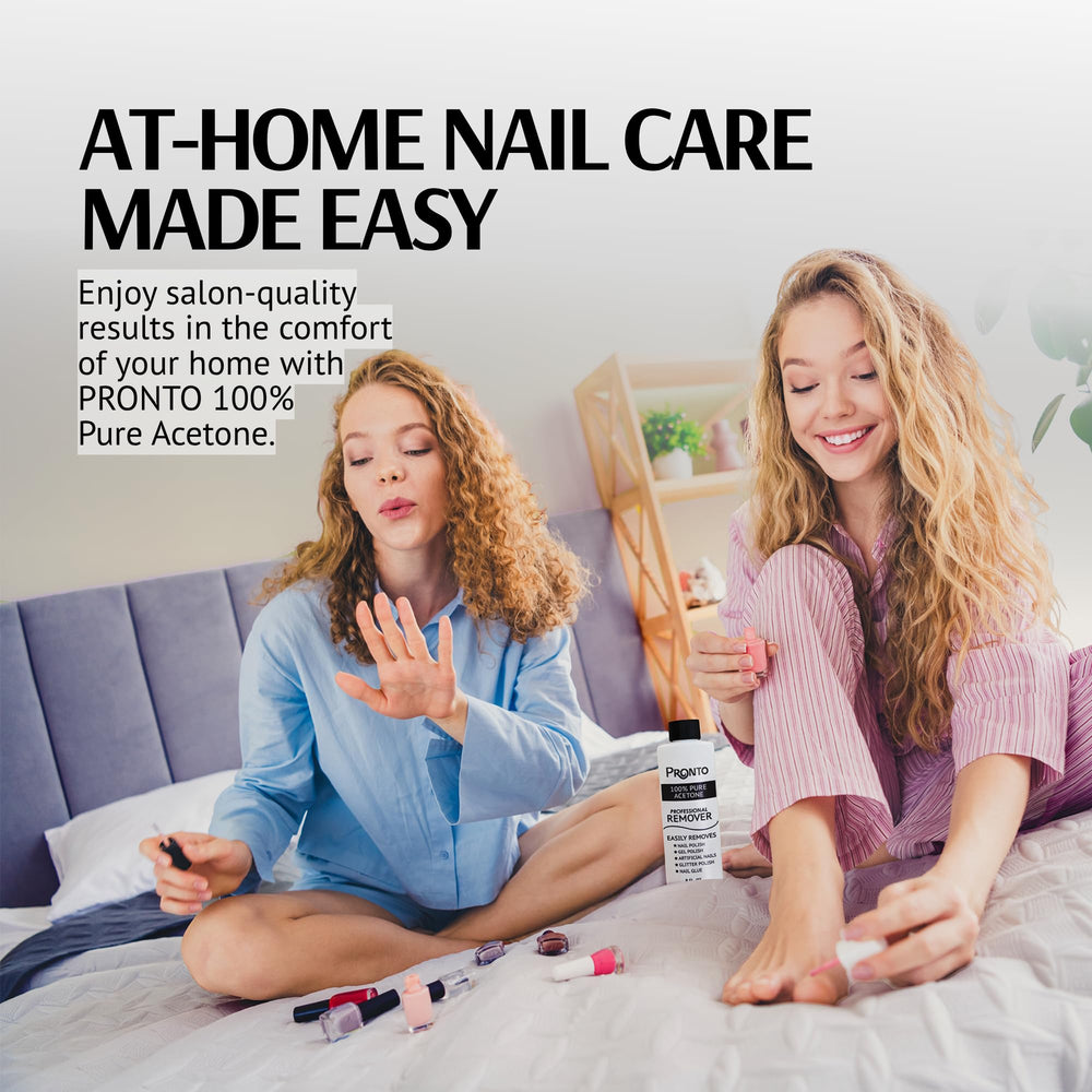 Pronto bottle detail close-up—premium quality acetone for nails