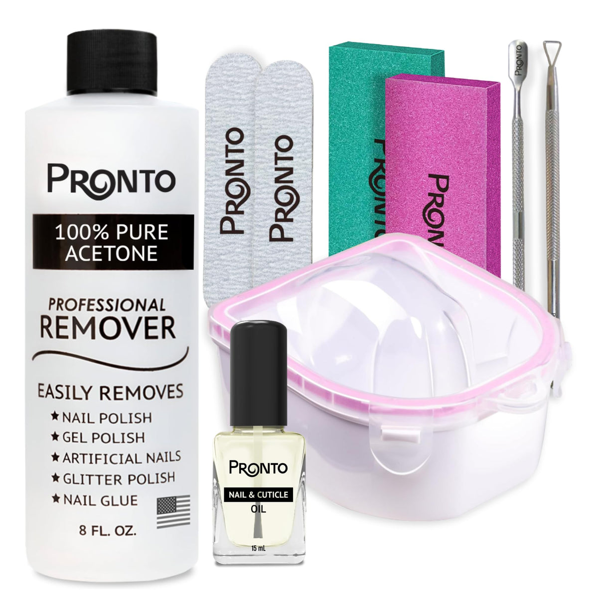 Pronto gel nail polish remover bottle enables efficient at-home gel removal