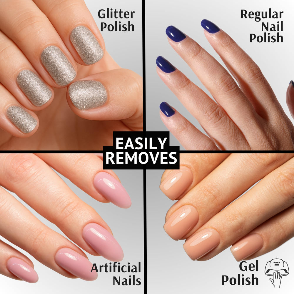 Pronto gel polish remover close-up shows powerful formula for fast gel removal