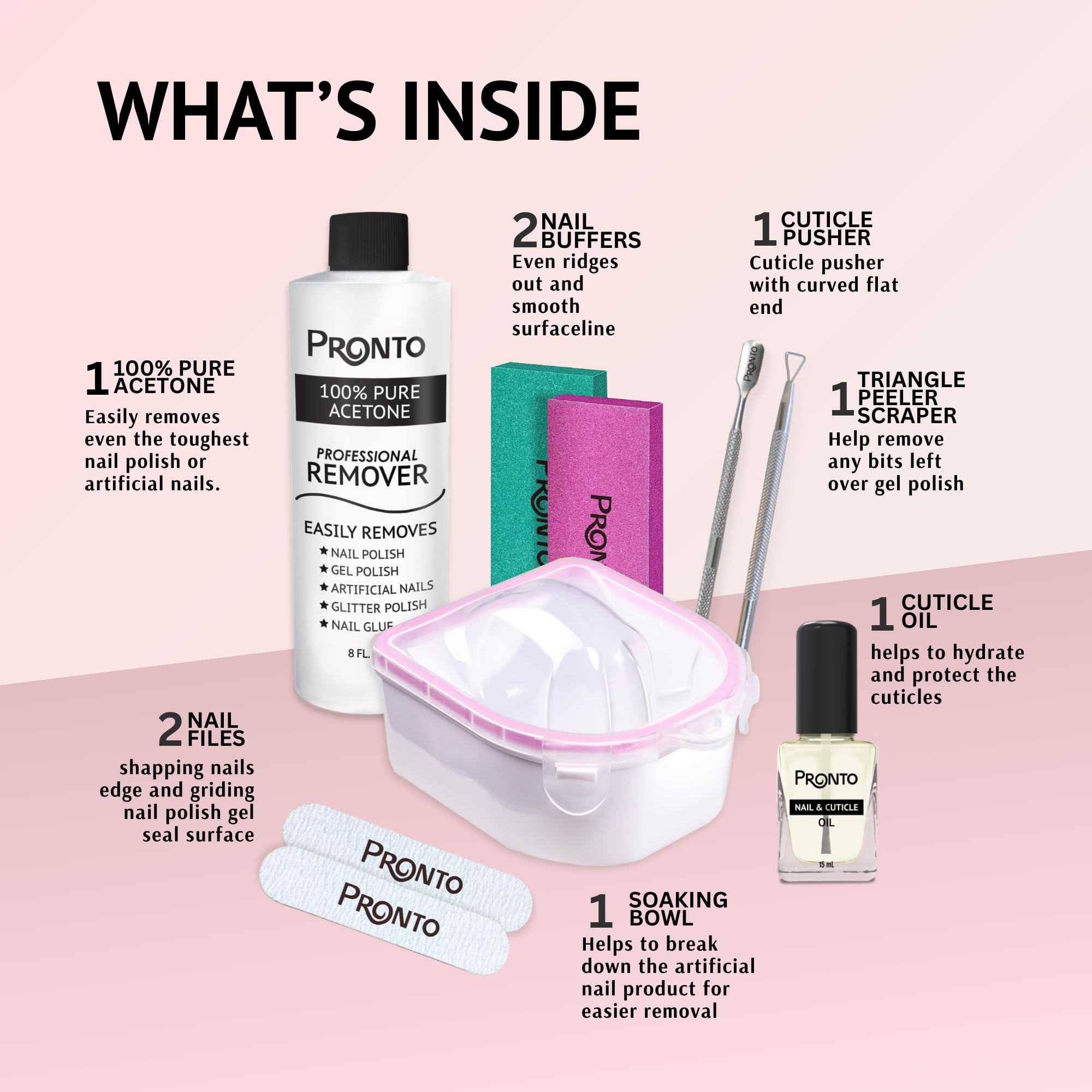 Pronto nail soak-off bowl shown for polishing removal