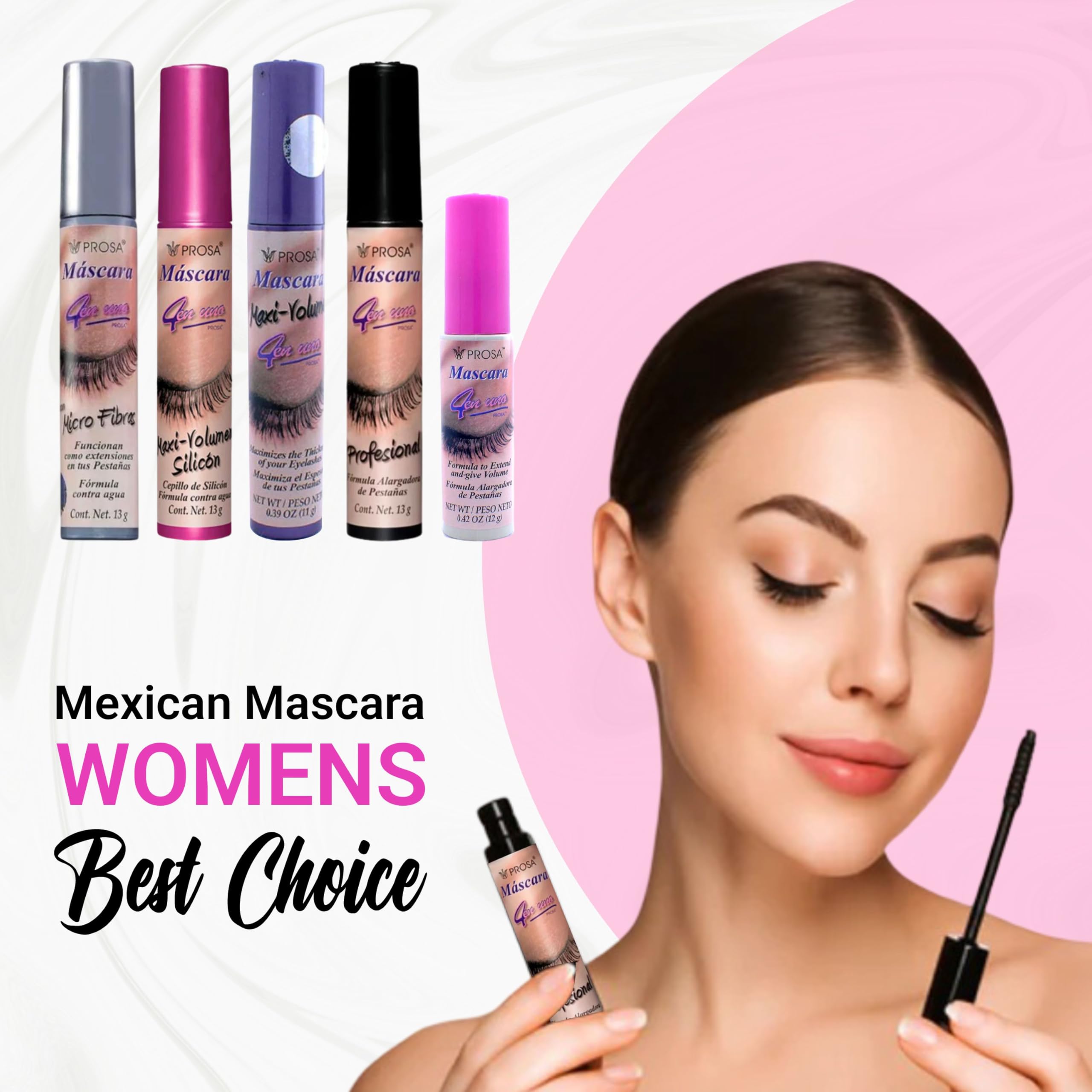 Prosa Mascara Deep Ebony shade swirl showing rich, bold lash color