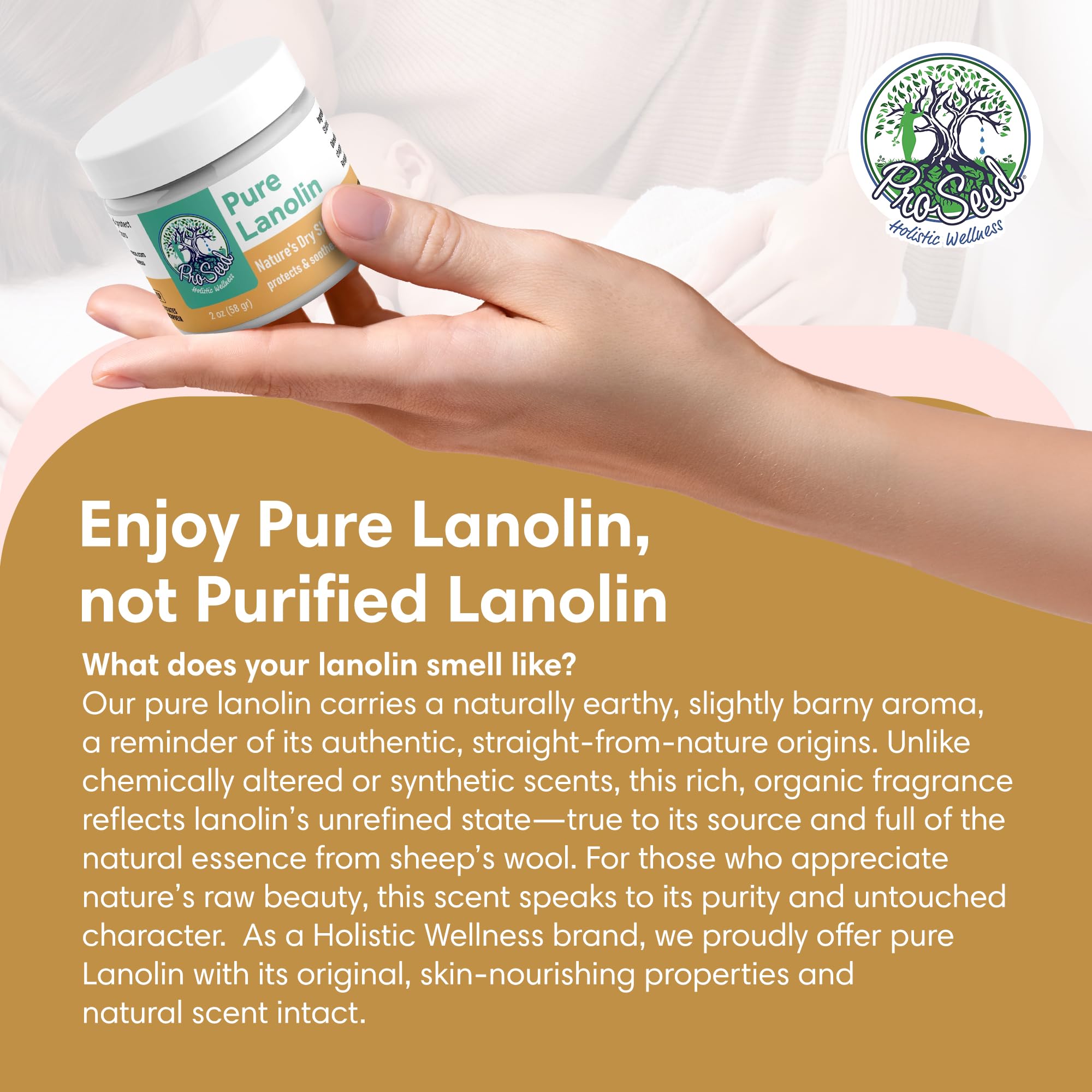 ProSeed Holistic Wellness lanolin balm pet paw care soothing.