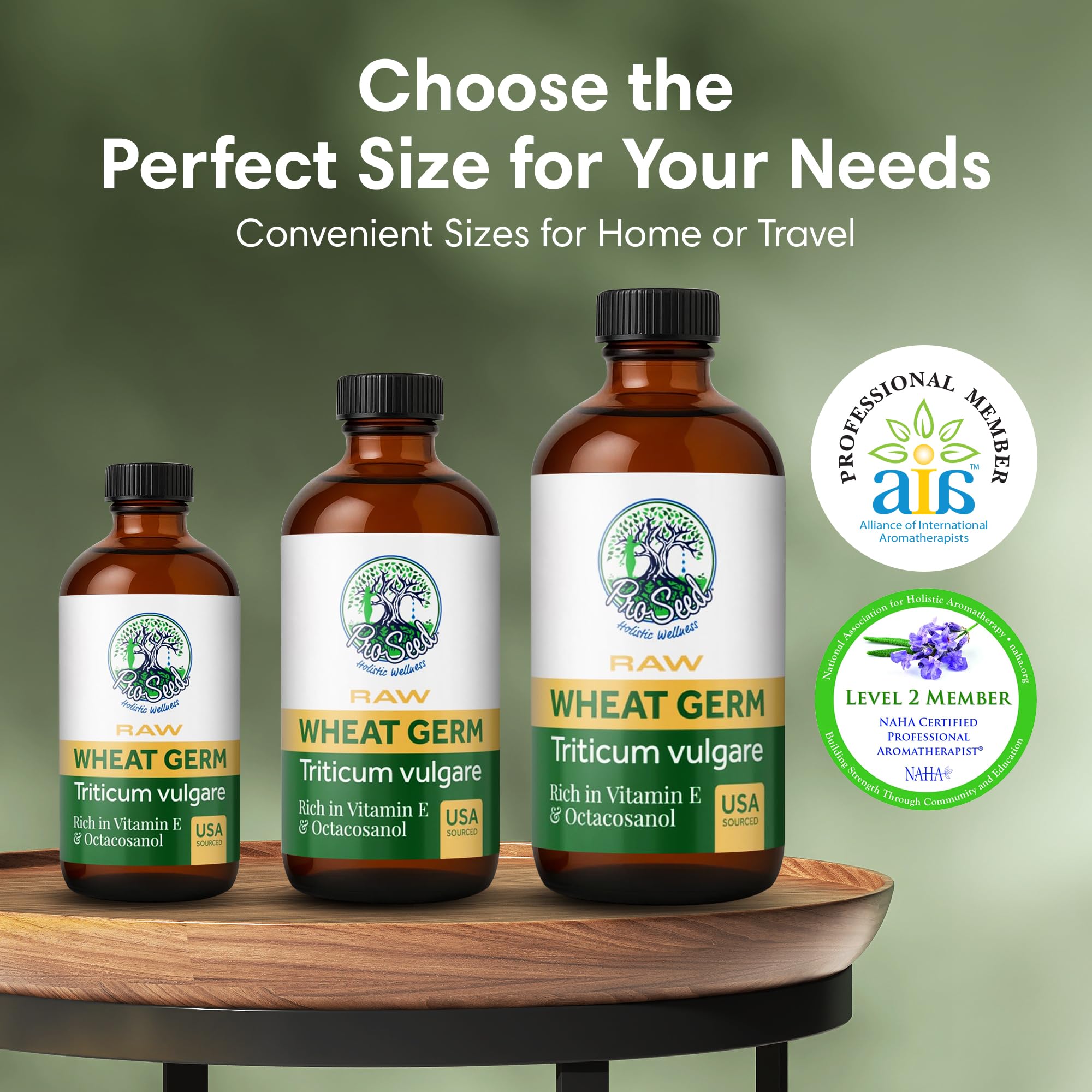 ProSeed Holistic Wellness wheat germ oil pour—easy-to-pour bottle for precise skincare routines.