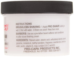 Proshave Shaving Cream applied to the face for easy spread and cooling.