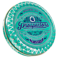 PROSPECTORS Diamond Hair Pomade tin open reveals creamy texture for easy styling.