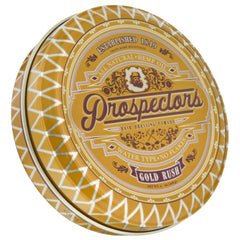 Prospectors Gold Rush pomade tin—compact packaging for easy styling and washout.