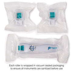 Prosper Beauty DermaRoll attached-head in-use shot illustrates at-home microneedling setup