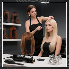 Prosuites wig head stand at 13.8 inches suits short wigs perfectly.