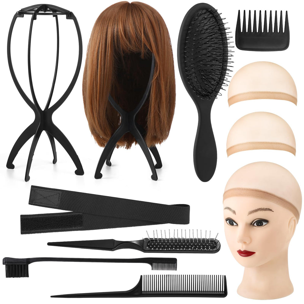 Prosuites wig head stand set helps you display and organize on the go.