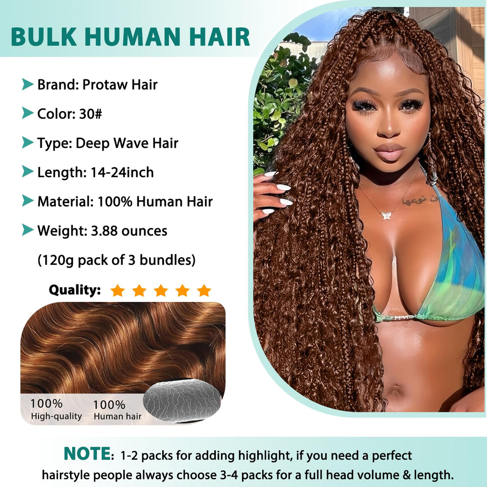 Protaw deep-wave 30in hair for dramatic, voluminous boho curls.