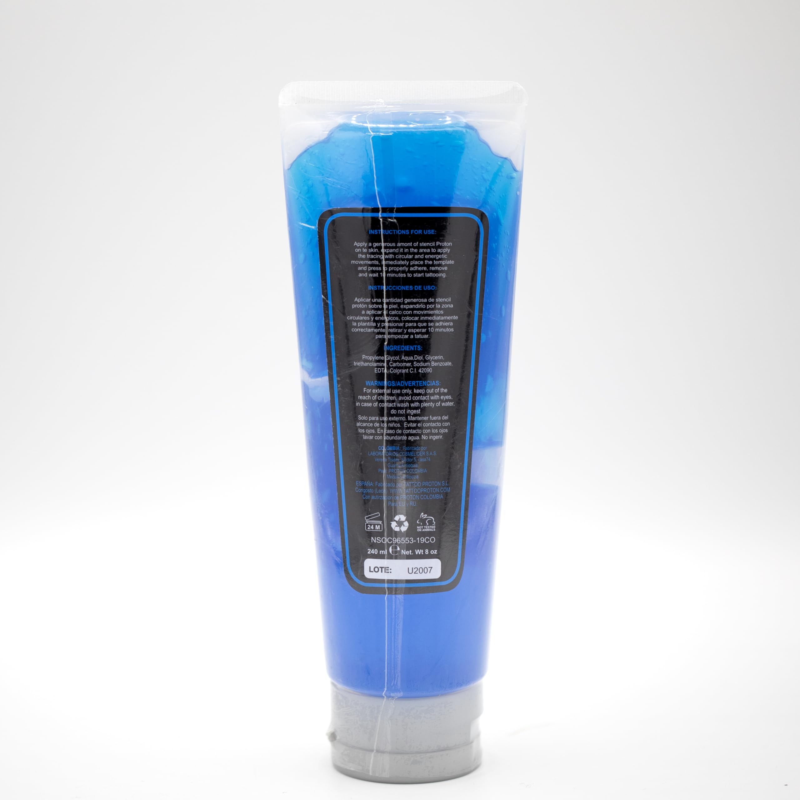 PROTON stencil primer blue spread on skin demonstrates smooth application for precise stencils.