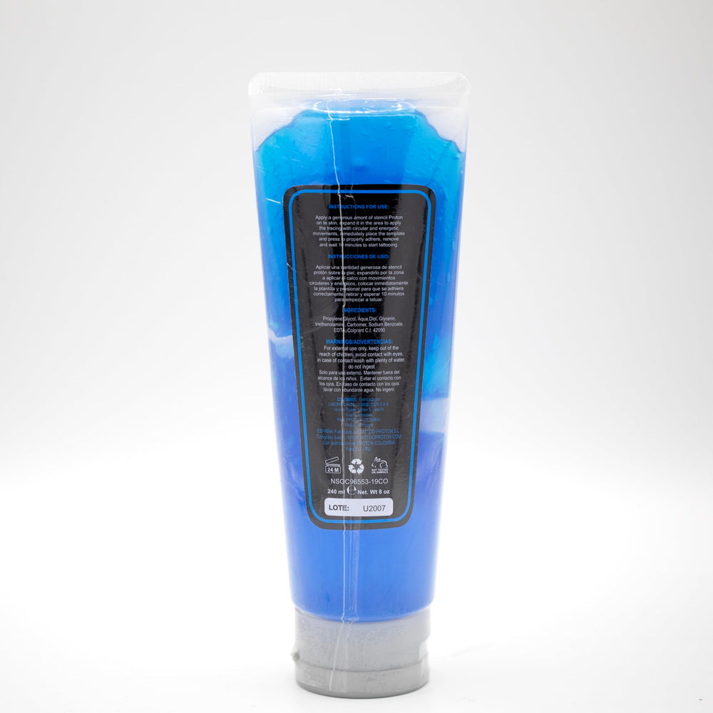 PROTON stencil primer blue spread on skin demonstrates smooth application for precise stencils.