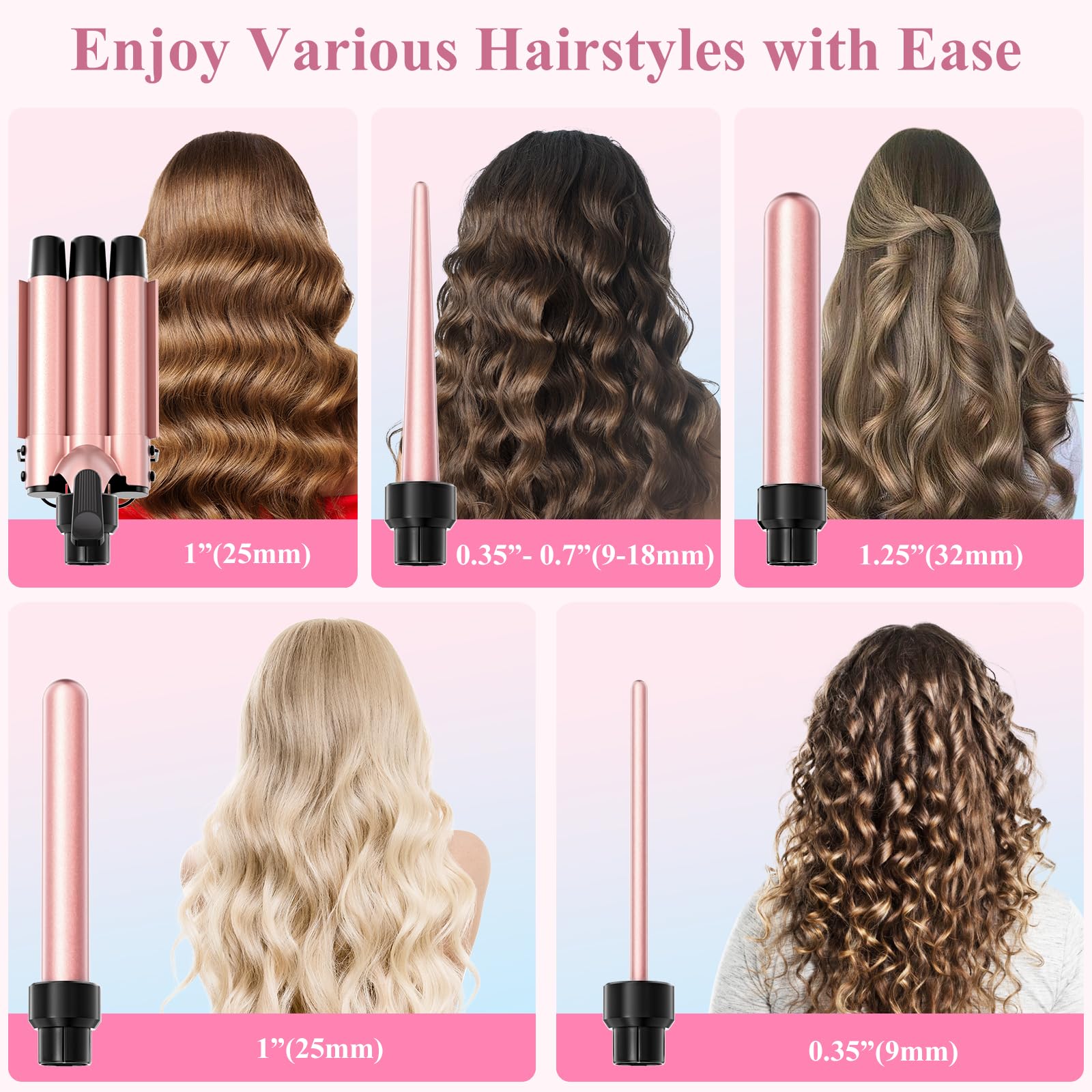 Prubensic triple-barrel wand close-up highlighting beginner-friendly styling.