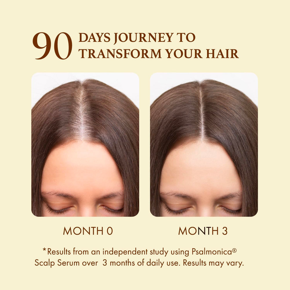 Psalmonica Biotin bottle emphasizing hair density and strength