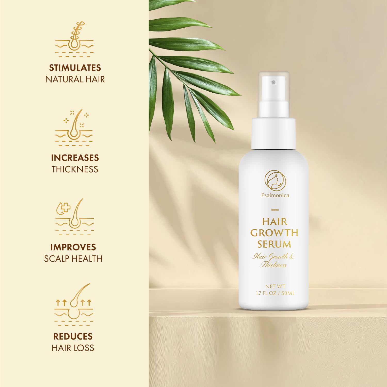 Psalmonica Hair Growth Serum castor oil dropper for root support
