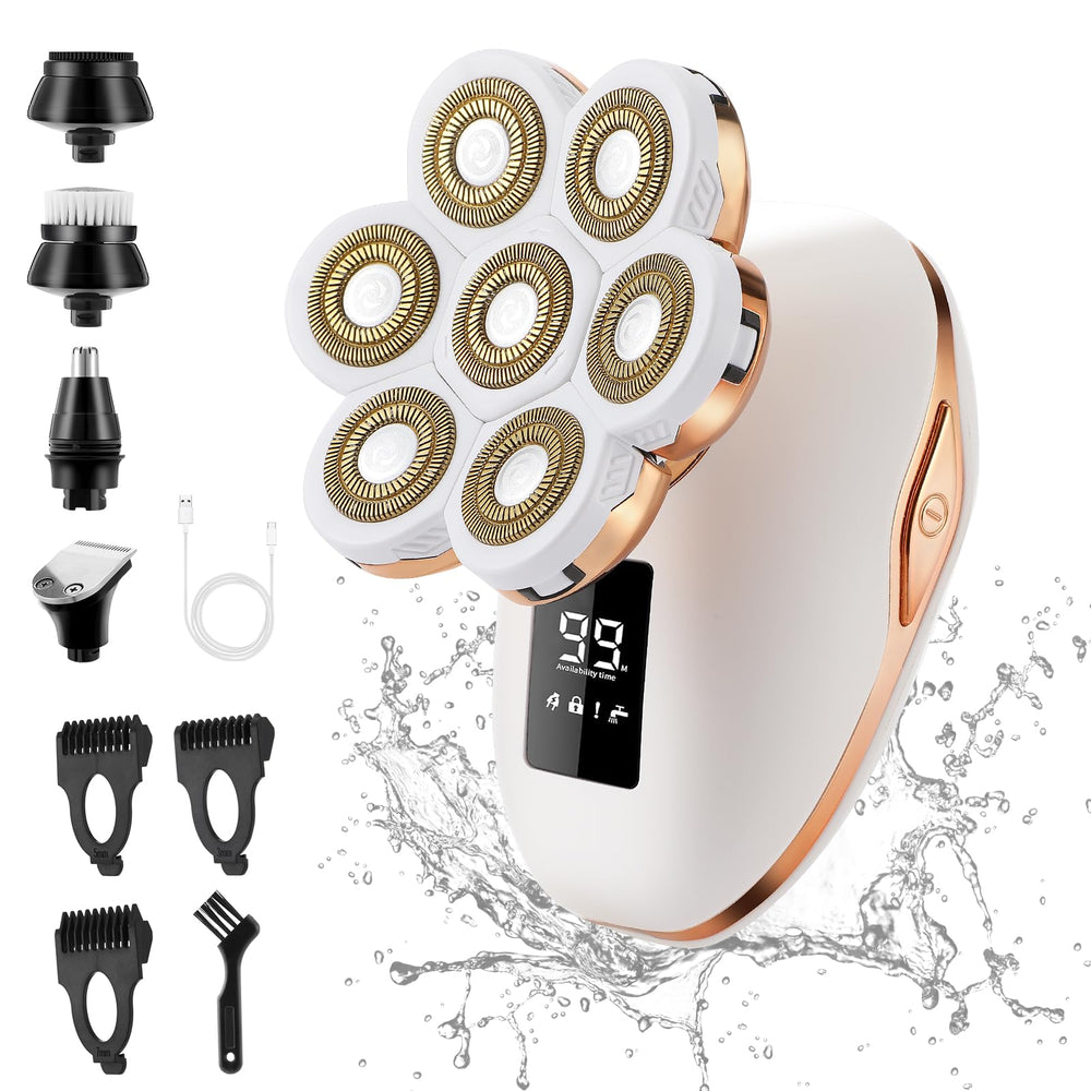Psmicor 7D electric razor glide shows smooth contouring for arms legs and face