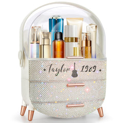 Ptesly Bling makeup organizer top view enables easy access to cosmetics