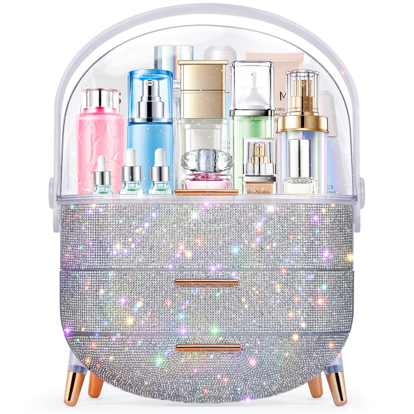 Ptesly bling rhinestone egg shape design adds stylish vanity appeal.