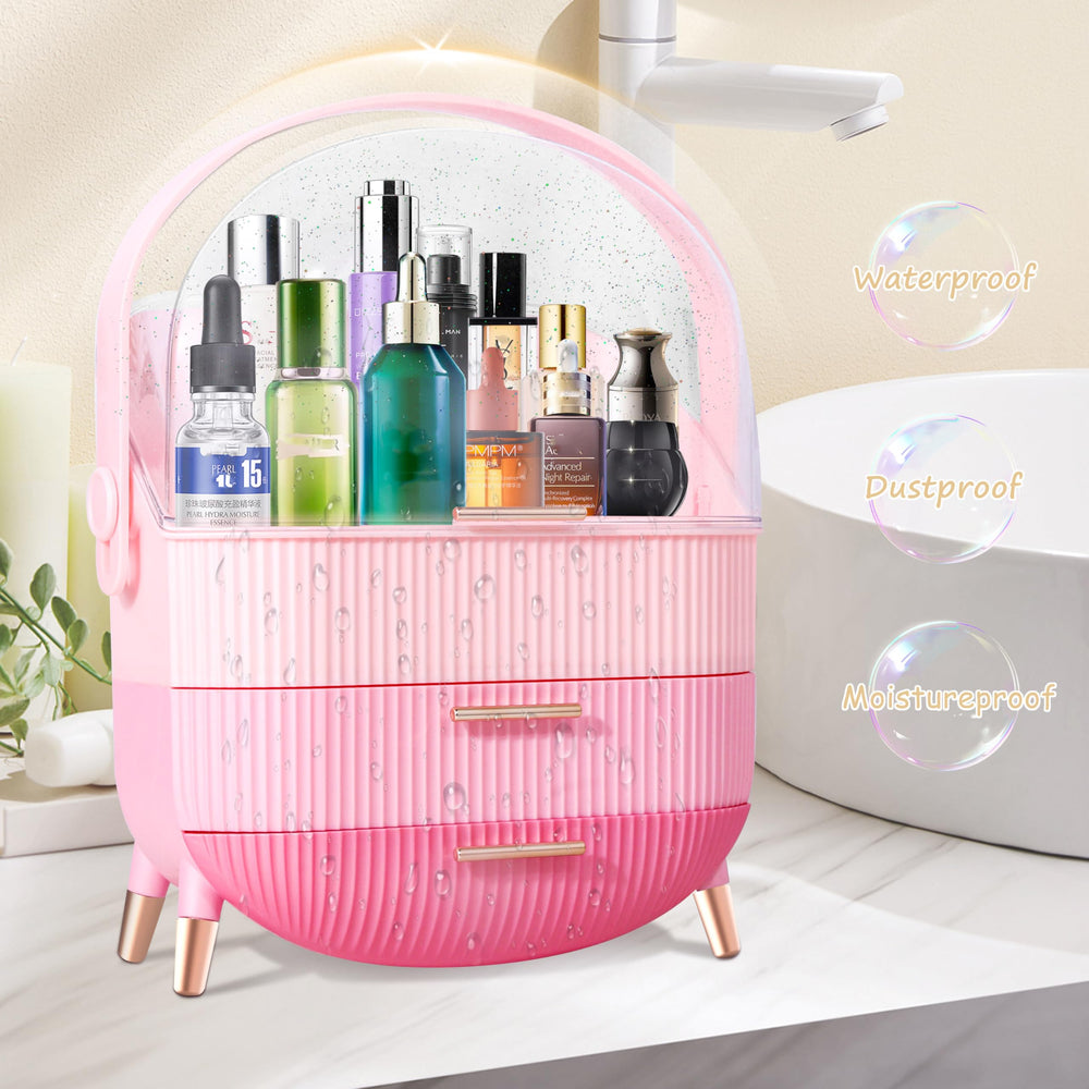 Ptesly skincare and jewelry storage case keeps items neatly organized
