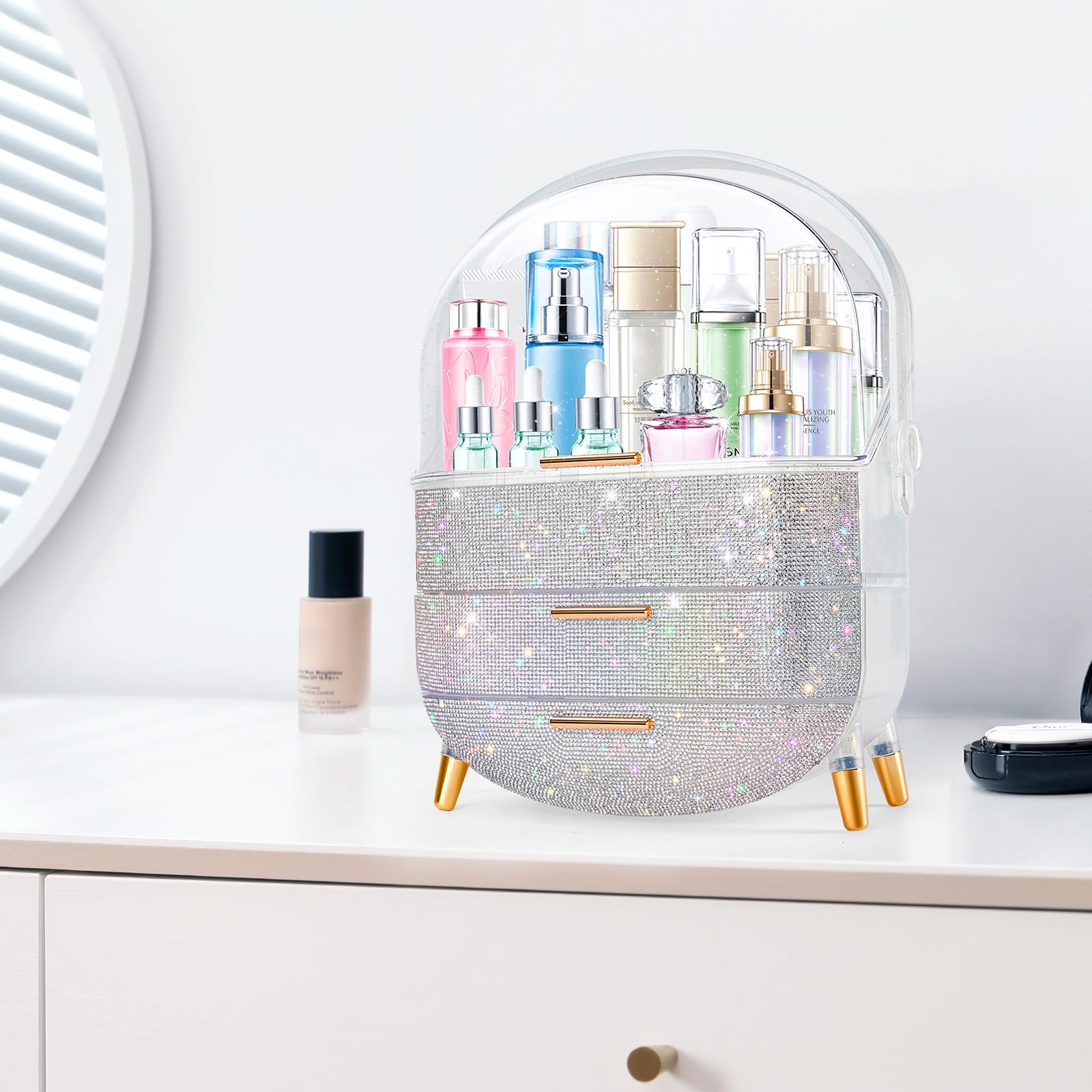 Ptesly TikTok trendy makeup organizer showcases modern style.