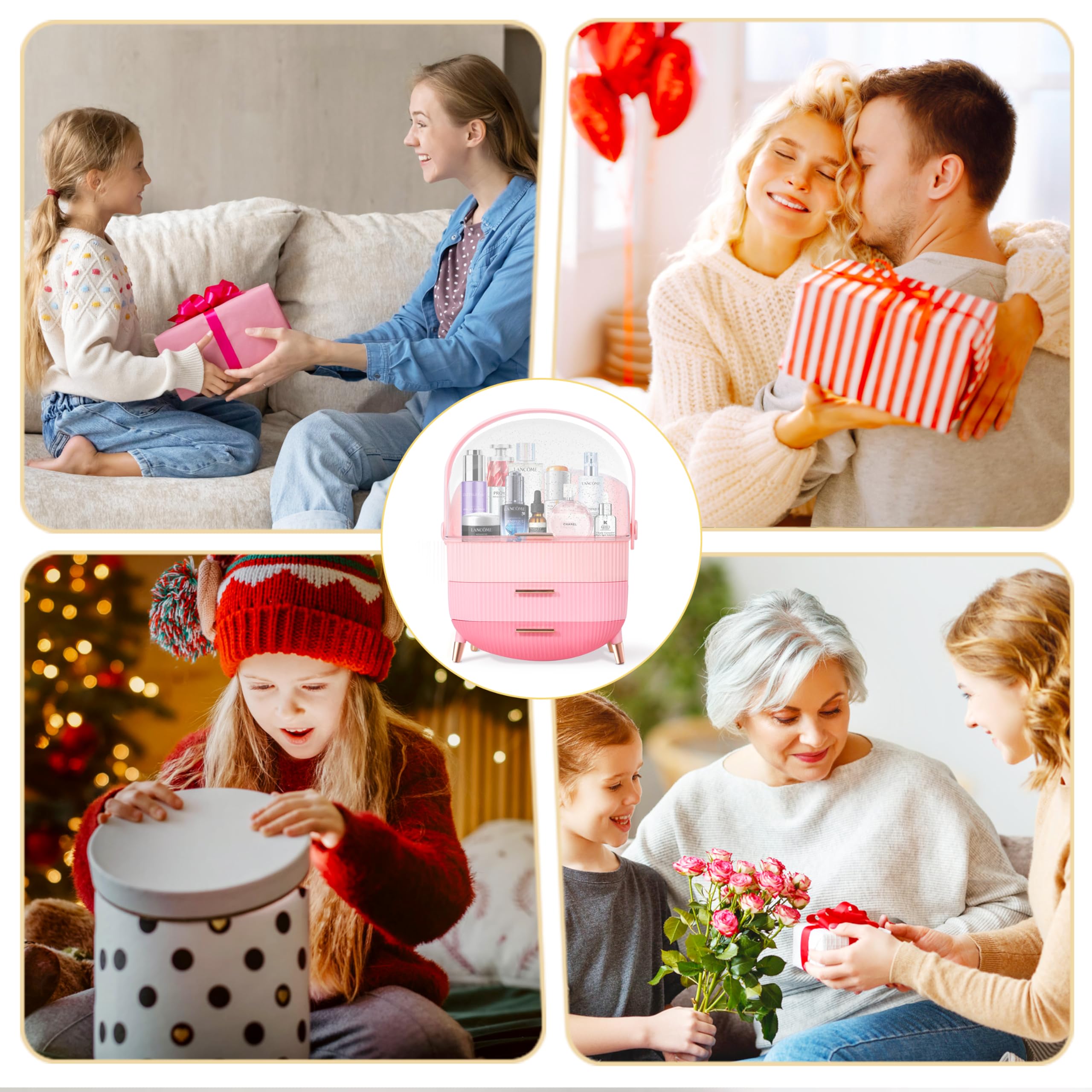 Ptesly triple pink gift-ready organizer suitable for teens and dorm rooms