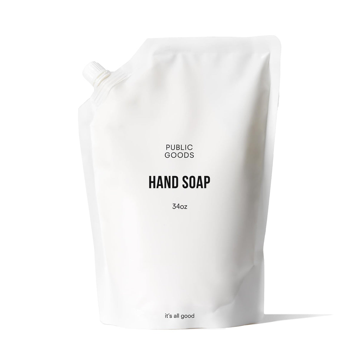 Public Goods hand soap bottle with pump delivers gentle cleansing and a refreshing citrus scent