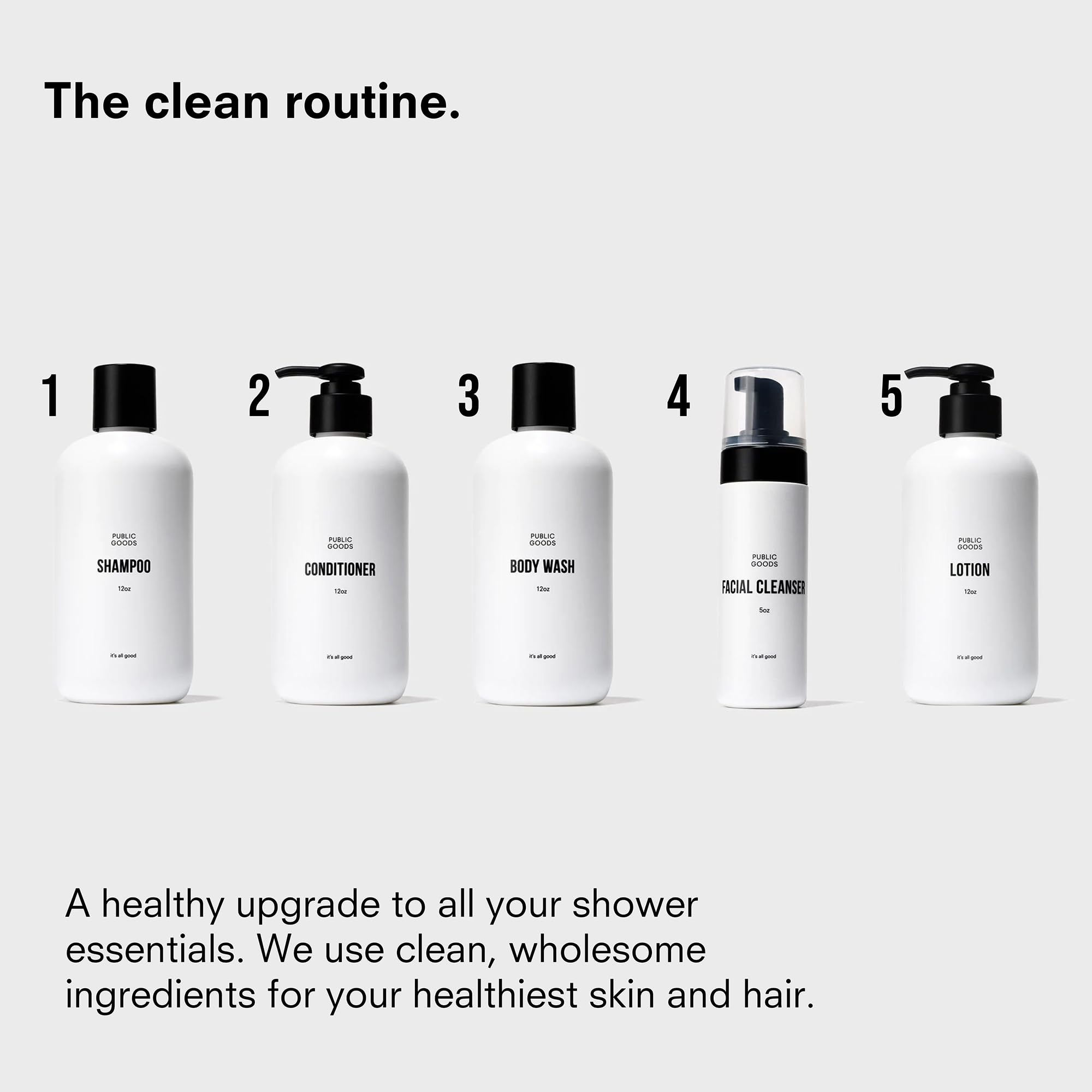 Public Goods use at kitchen and bathroom sinks for everyday hand cleansing