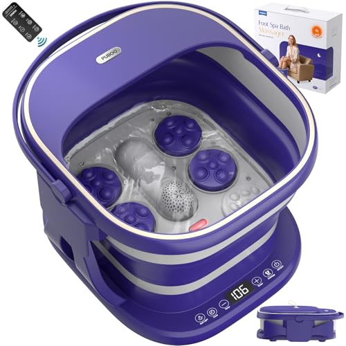 Puboo collapsible foot spa with remote control enables easy at-home relaxation.