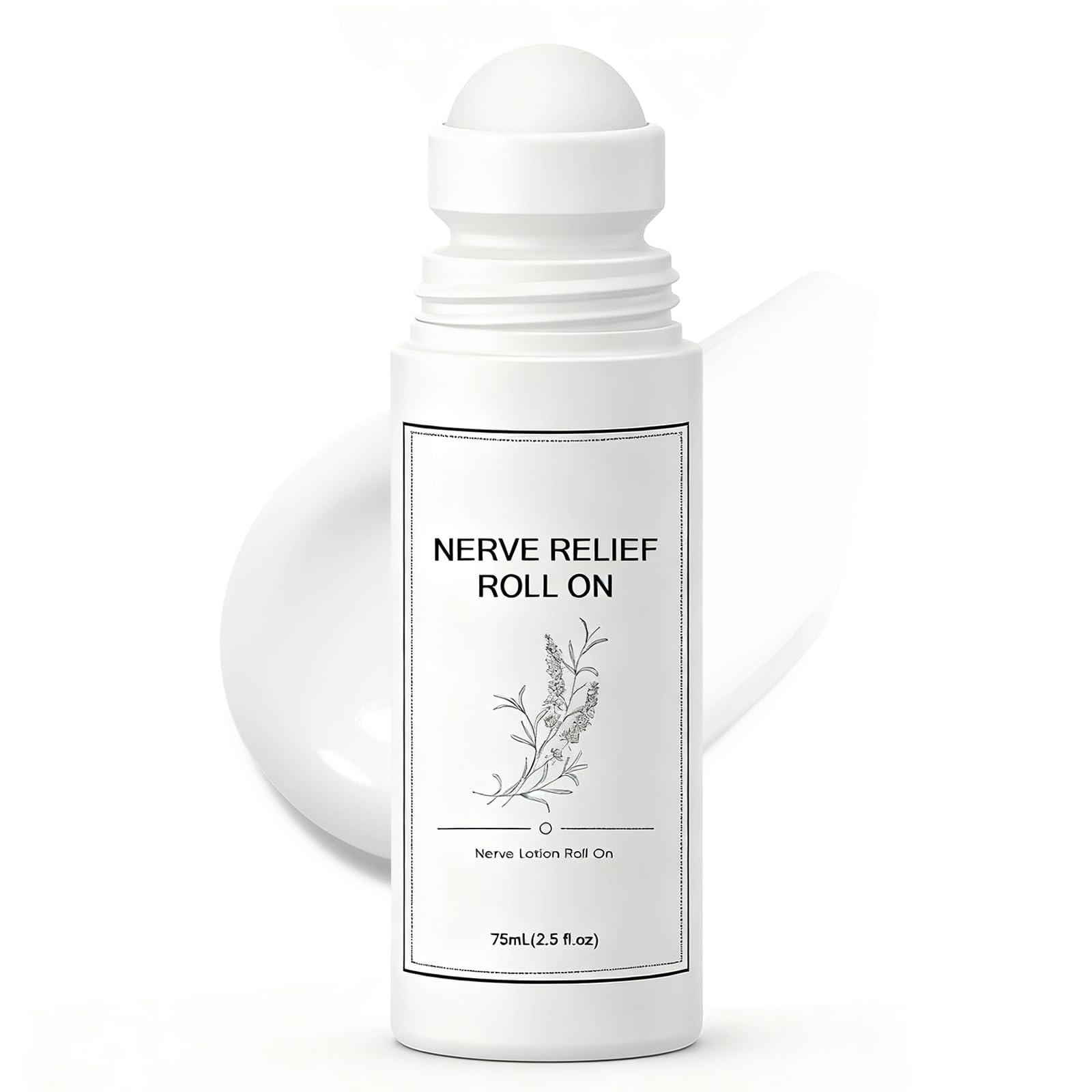 Pucges Nerve Relief Roll On bottle shows fast-absorbing, non-greasy magnesium and menthol.