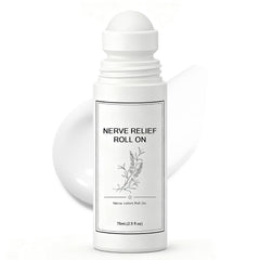 Pucges Nerve Relief Roll On bottle shows fast-absorbing, non-greasy magnesium and menthol.