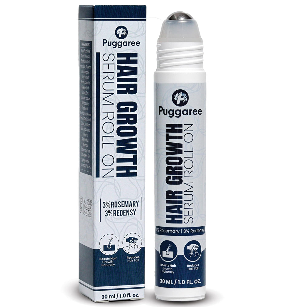 Puggaree Rosemary Serum Roll-On bottle for on-the-go scalp care