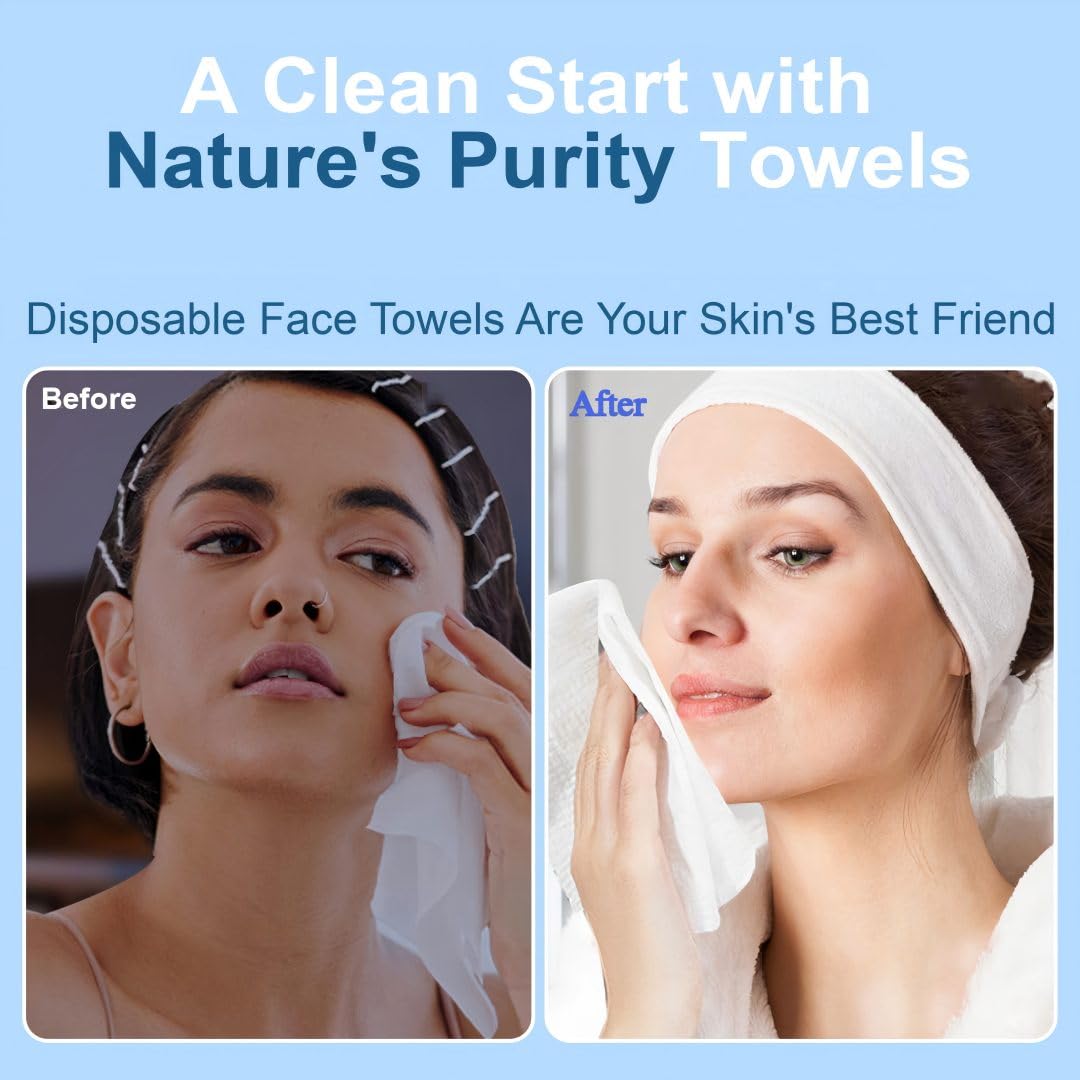 PUHPIG disposable towels extra absorbent and thick for easy makeup removal