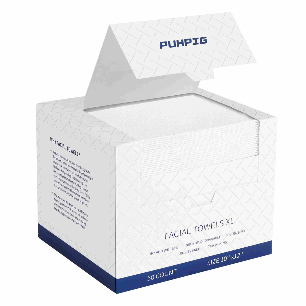 PUHPIG disposable face towels large size covering the face for gentle cleansing