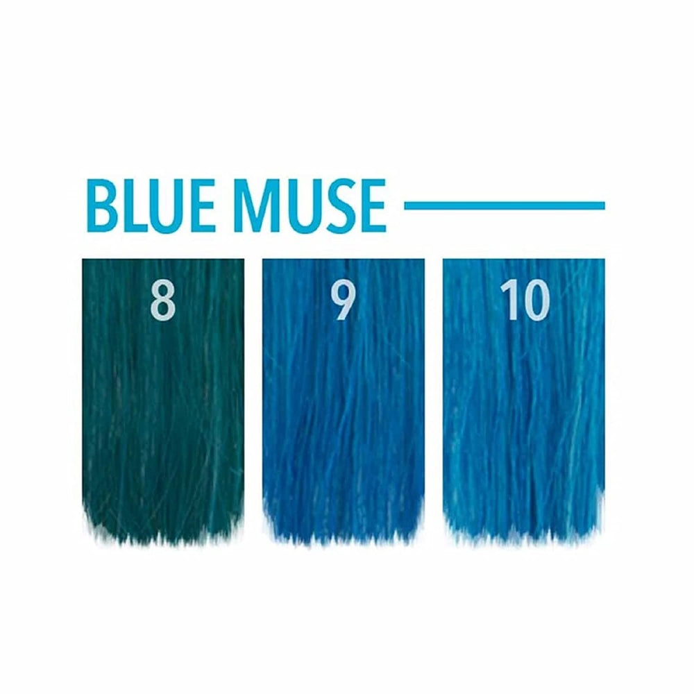 Pulp Riot BLUE MUSE hair-strand-application highlights easy saturation for rich neon results