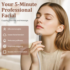 PulsZen large glass cups cover cheeks and neck for smooth rejuvenation.