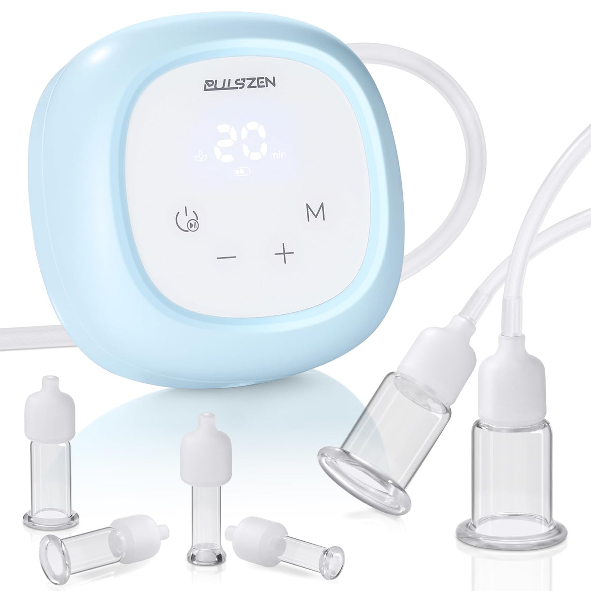 PulsZen electric facial cupping set main unit for effortless gliding and customizable suction.