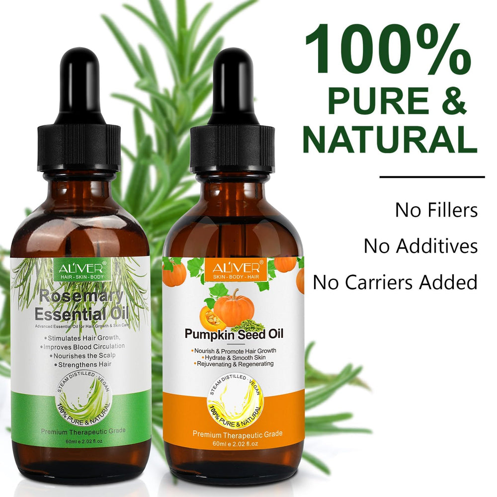 Pumpkin Seed Oil on dry hair illustrates deep moisture and frizz reduction.