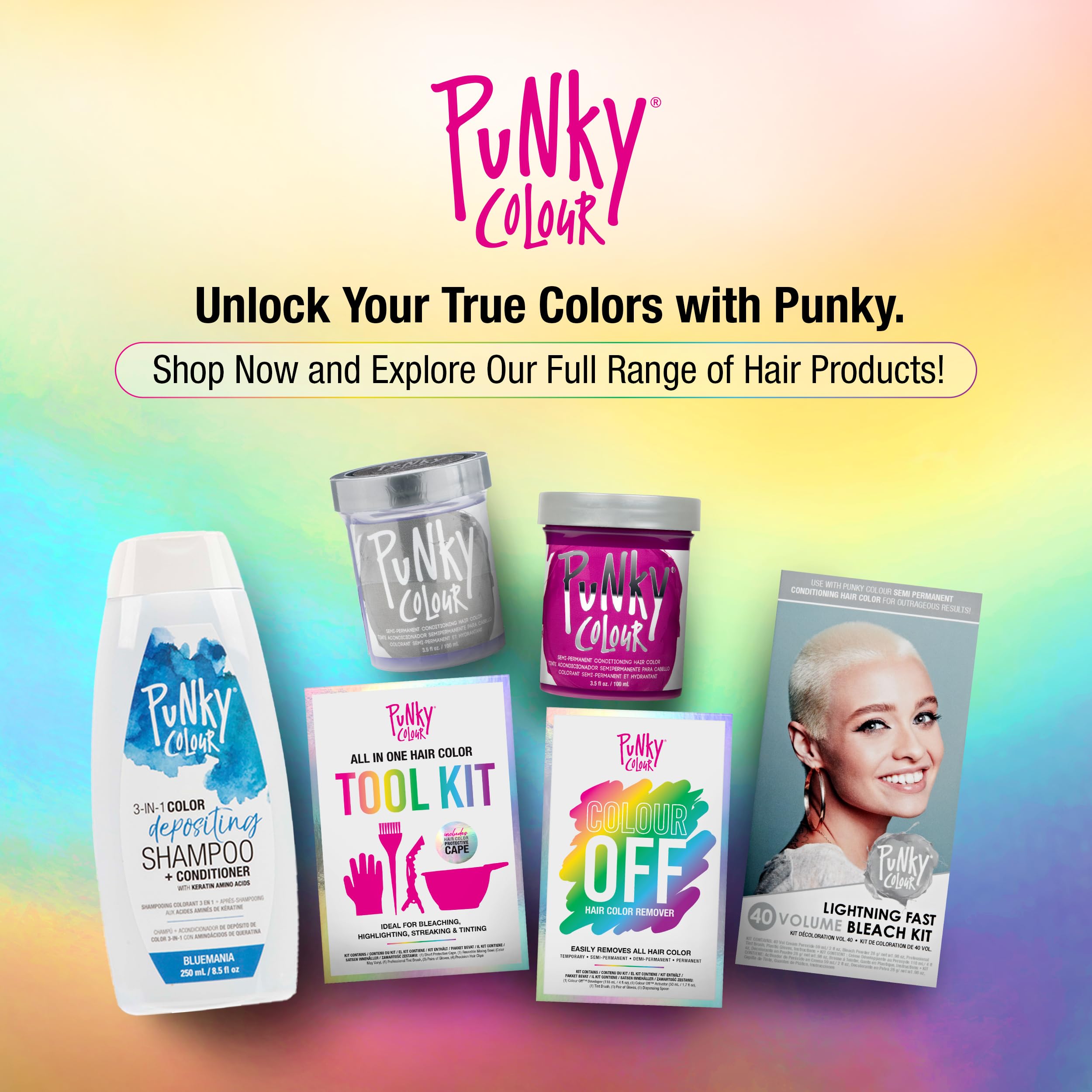 Punky Bluemania packaging highlights USA-made and cruelty-free ethics.