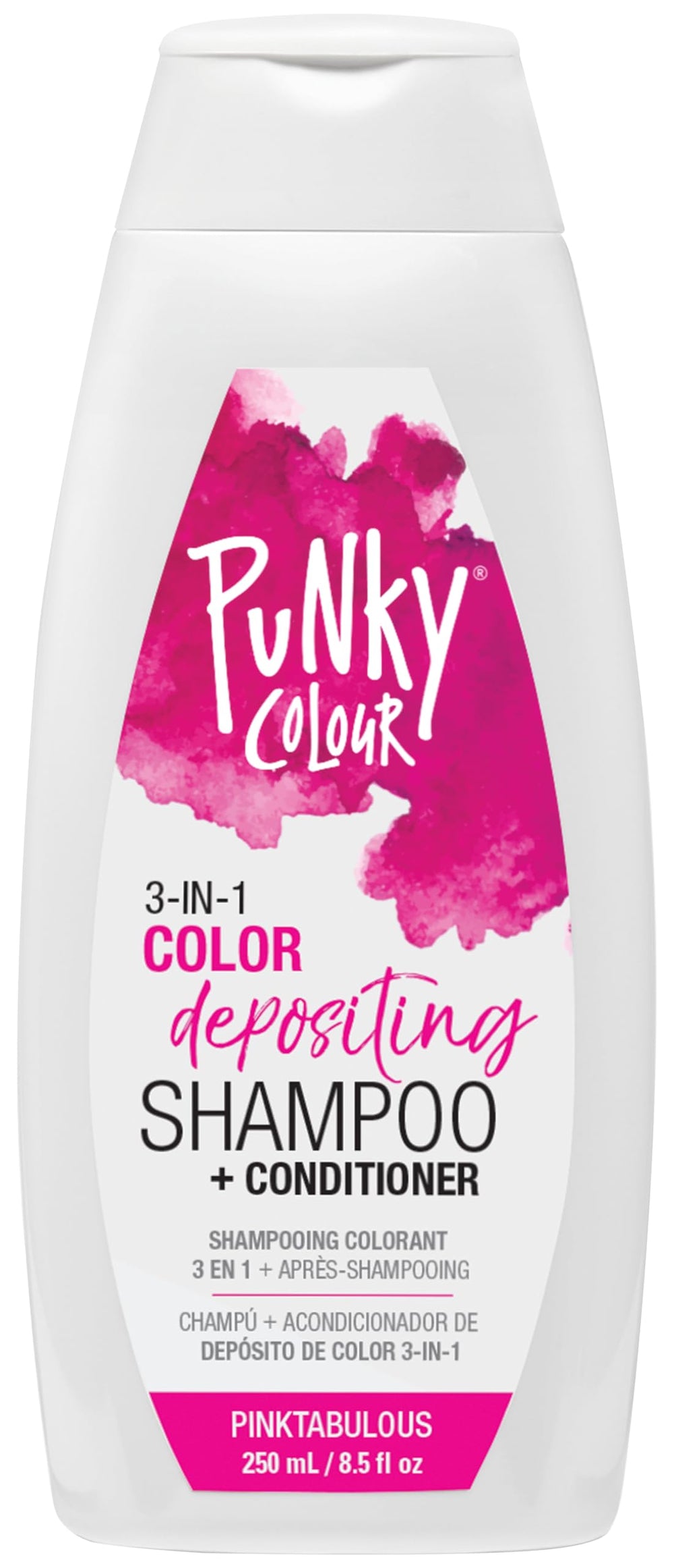 Punky Colour 3-in-1 color-depositing cleanser bottle shows color refreshment and conditioning