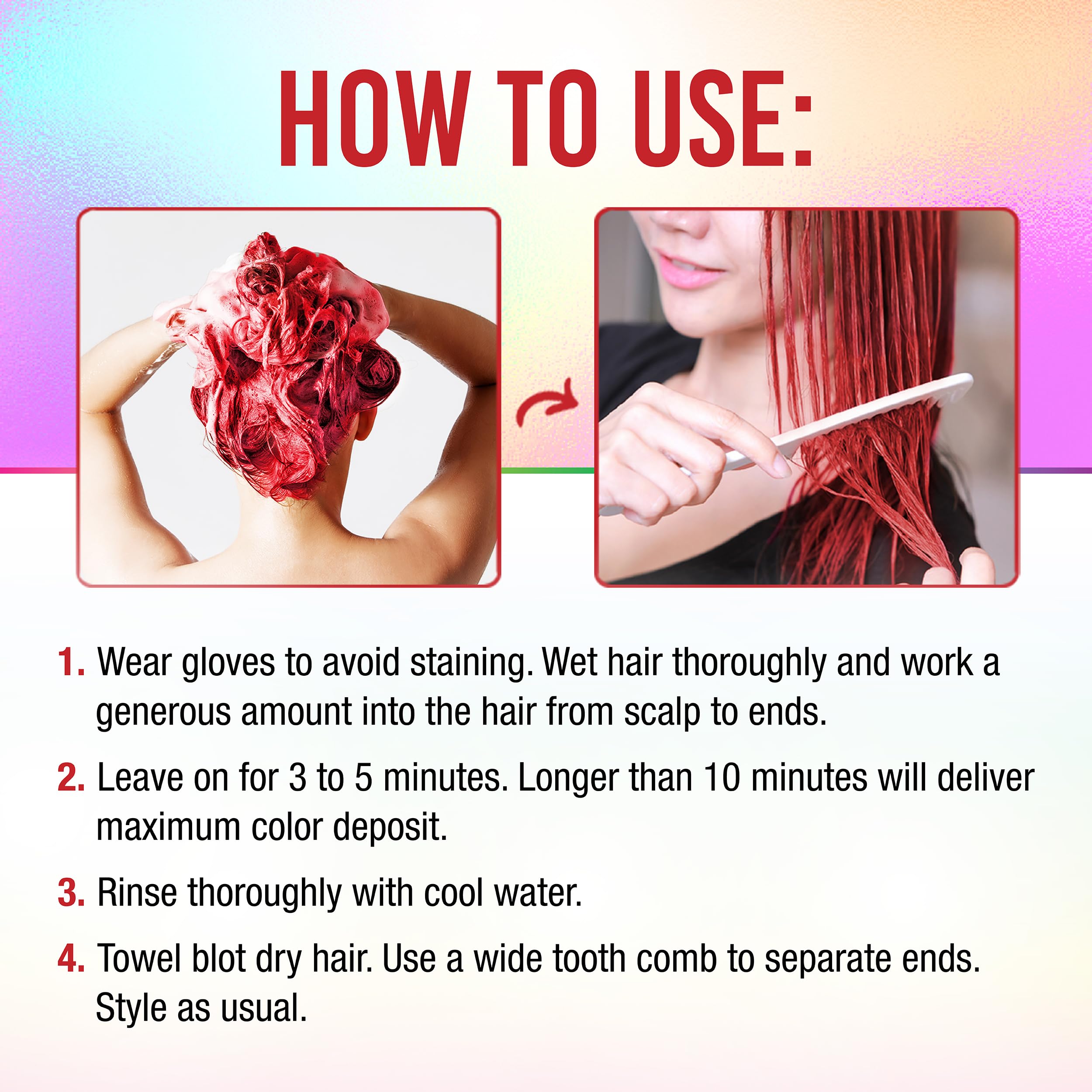 Punky Colour 3-in-1 Redilicious rinse-off moment reveals vivid red wash and shine.